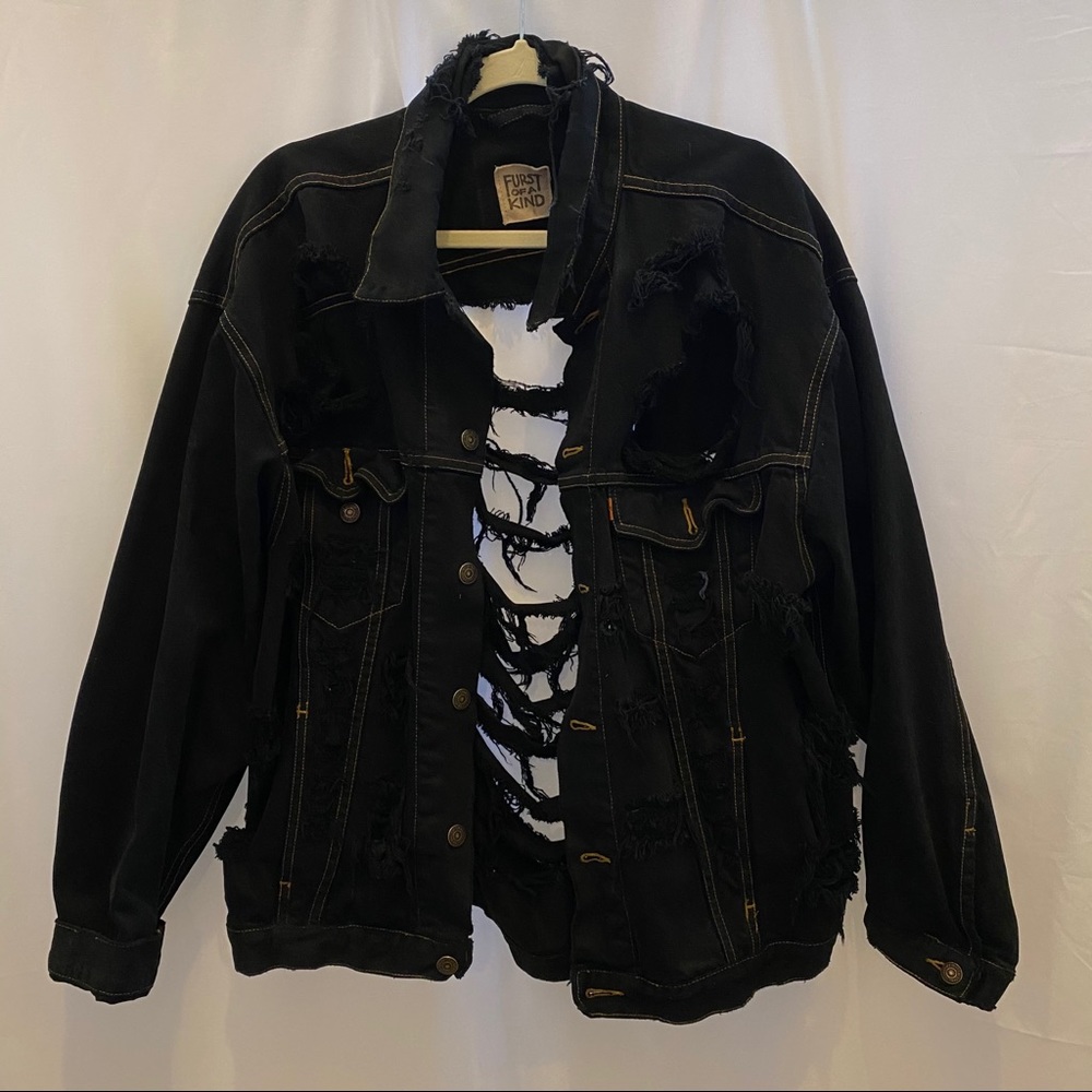 LF Furst Of A Kind Distressed Vintage Denim Jacket